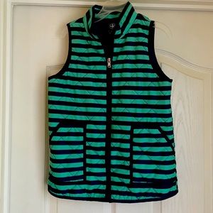 J. Khaki girls navy & teal vest size L